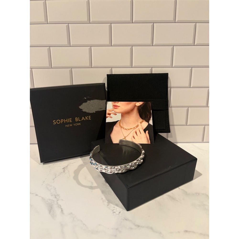 Sophie Blake New York 925 Sterling Silver Braided Cuff Bracelet NIB